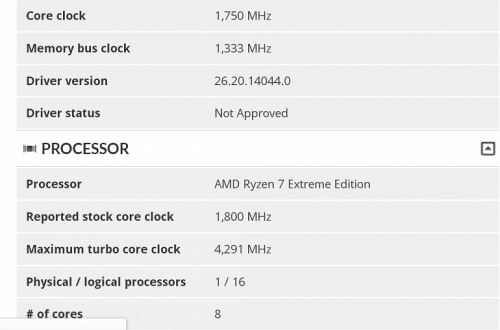 В базе теста Futuremark замечен процессор AMD Ryzen 7 Extreme Edition