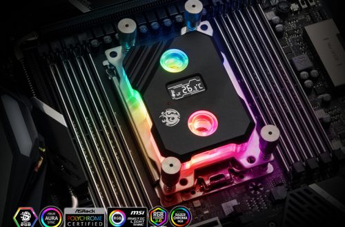 Водоблок Bitspower Block Summit ELX для процессоров AMD, устанавливаемых в разъем sTRX4, оснащен дисплеем OLED