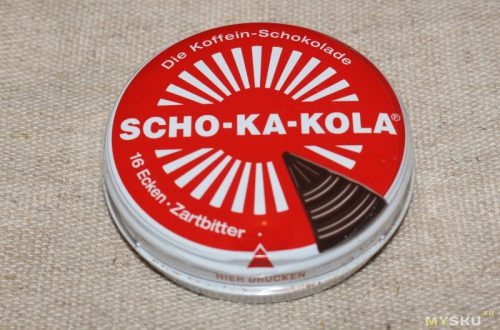Черный тонизирующий шоколад Scho-Ka-Kola с кофе и порошком колы